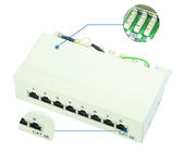 White 8 Port Patch Panel Wall Mount , CRS Cat5e Pass Through Patch Panel