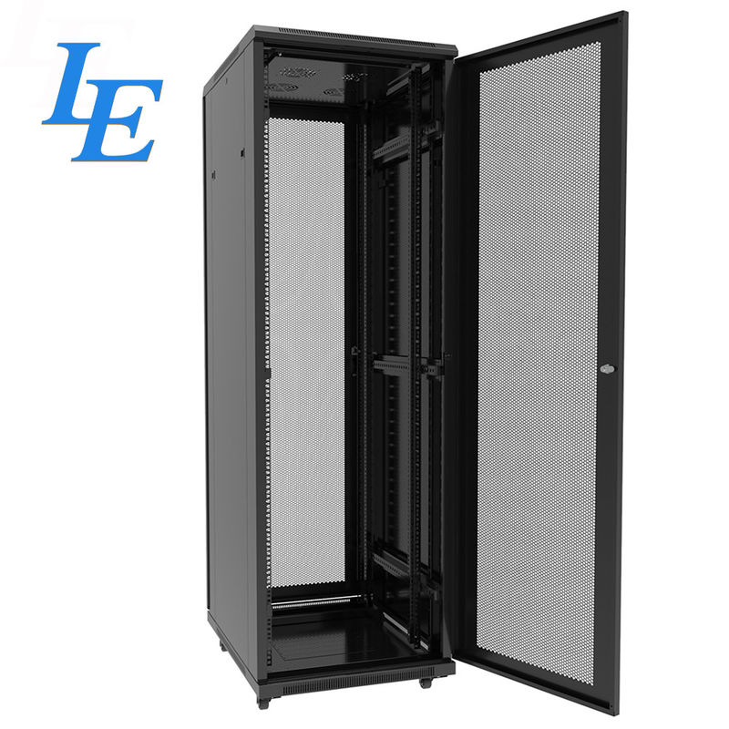 Locking Server Rack Cabinet Height 18U - 47U SPCC Cold Rolled Steel Material