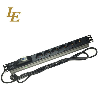 Aluminum Material Power Distribution Unit Power Strip 19 Inch 6 way PDU