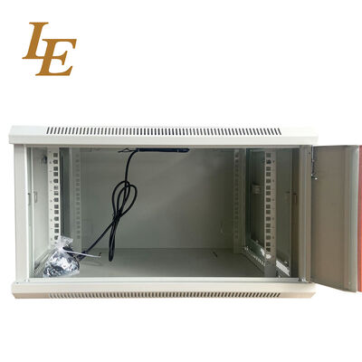 19 Inch RAL7035 600mm Wide 450mm Deep Wall Mounted Cabinet Tempered Glass Front Door with Decorative Strips Brush Cable Entry Available