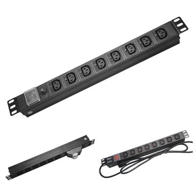 IEC C13 PDU واحد توزیع برق 250VAC 50/60Hz