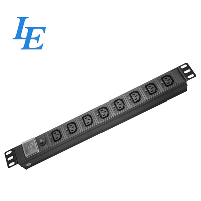 IEC C13 PDU 8 پورت کابینت PDU با محافظت از بیش از حد و واحد های توزیع برق روشن و خاموش