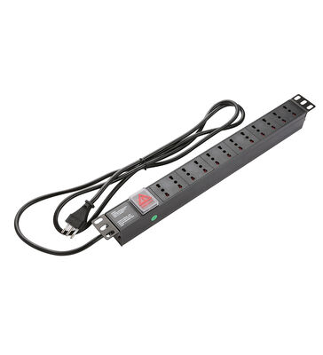 واحد توزیع برق استفاده صنعتی سوکت ایتالیایی ارتفاع 1U 250V AC آلومینیوم گواهینامه CE ROHS 8/12 12A/16A