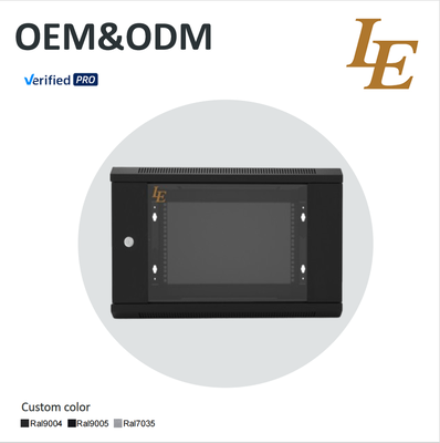 کابینت قفسه سرور 6U 600 * 450MM طراحی شده برای ظرفیت بارگذاری ثابت 60 کیلوگرم با درب شیشه ای