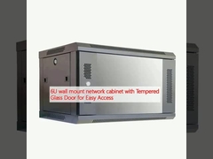 6U کابینت شبکه دیوار نصب با درب شیشه گرم برای دسترسی آسان